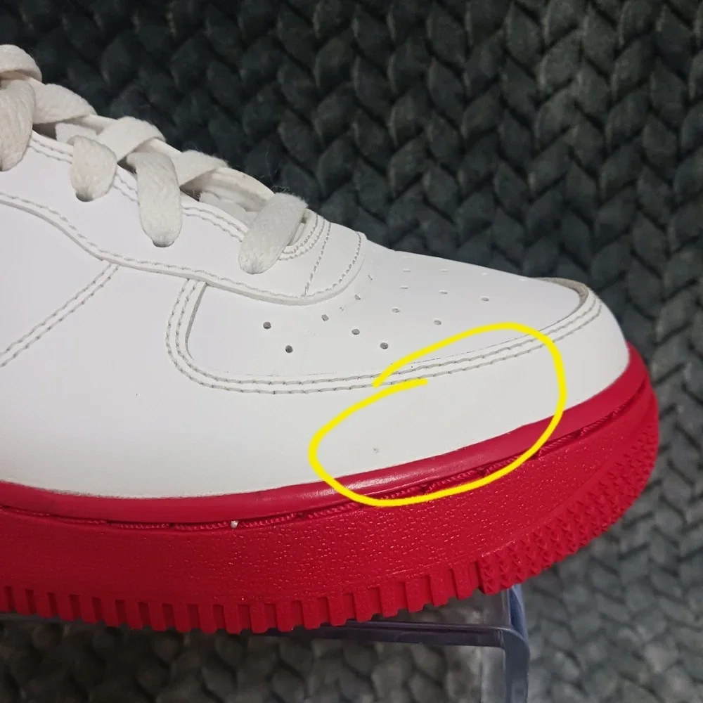 Nike Air Force 1 Retro Low GS White University Red Sneakers CV7663-102 Size 6.5Y